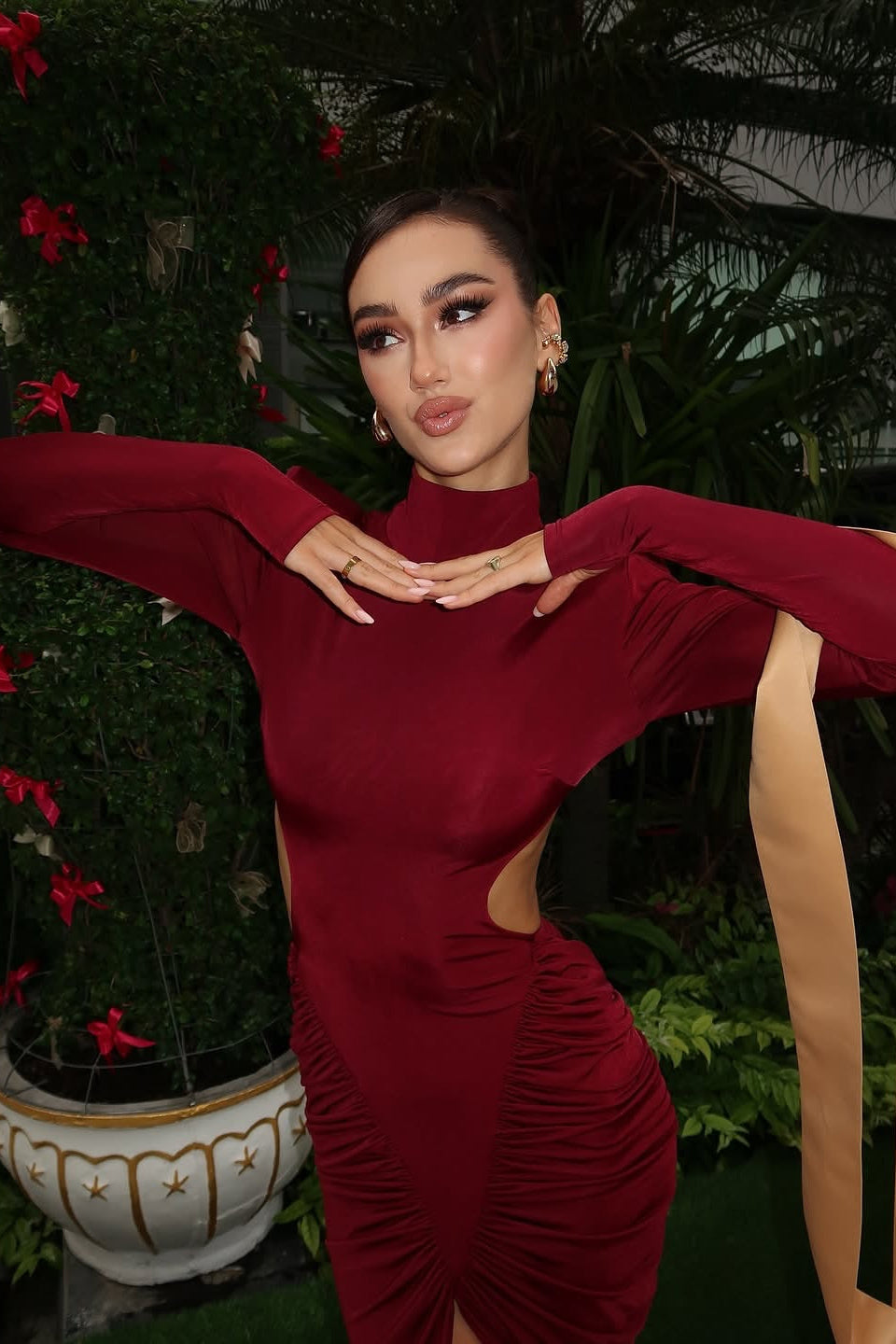 Rochie Brillia Burgundy