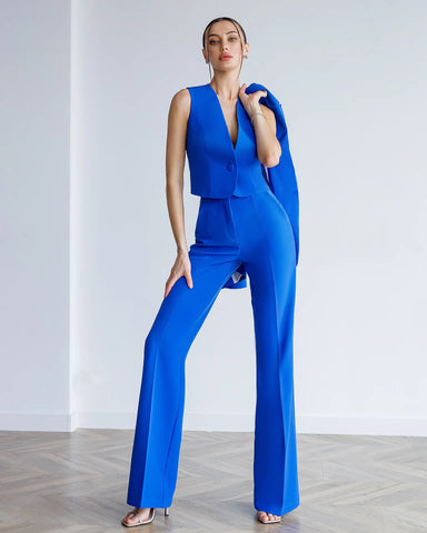 Costum 3 Piese Iris Albastru